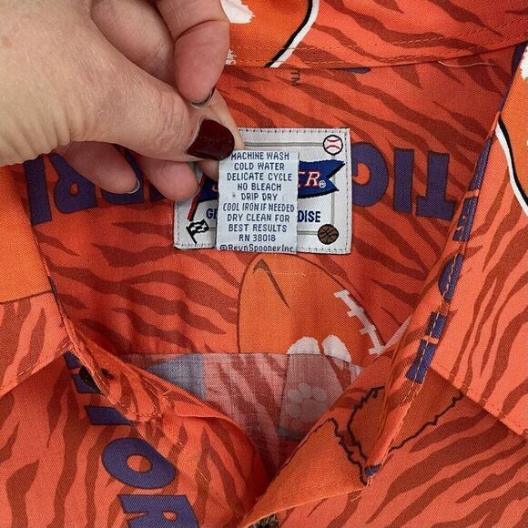 Reyn Spooner Clemson Tigers NCAA Football Short Sleeve Button Up Shirt Men XXL - Picture 5 of 5
